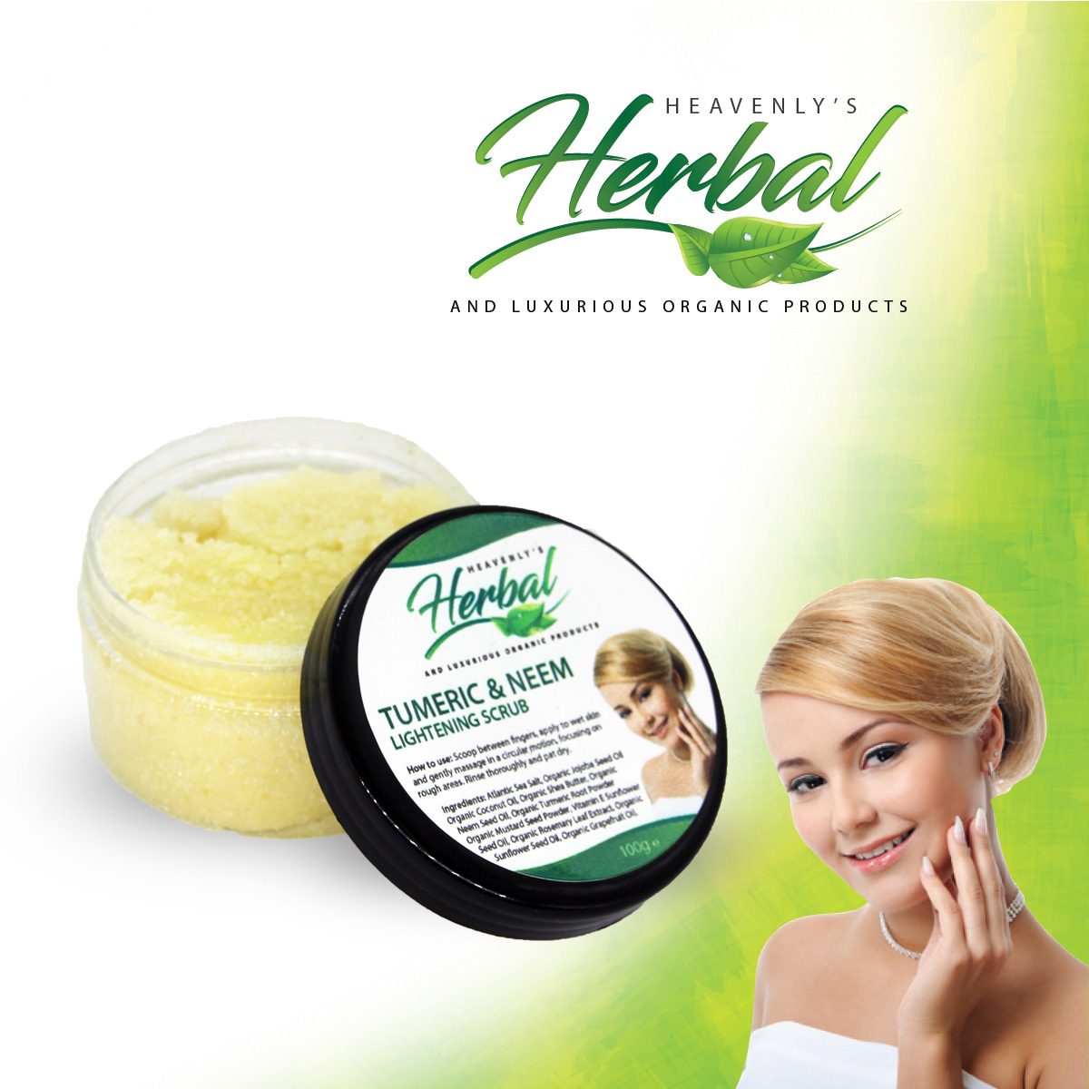 Lightening face scrub Turmeric & neem herbal acne treatment face wash